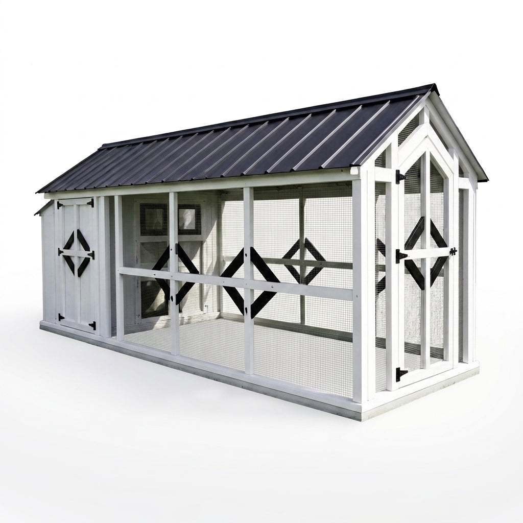 HeritageRoost Manor Luxe Walk-In Chicken Coop — Studio Shot