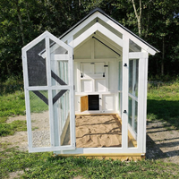 Walk-In Chicken Coop Built for Everyday Functionality, Solid Wood Frame, Metal Roof, Walk-In Access