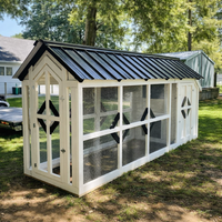 Walk-In Chicken Coop Built for Everyday Functionality, Solid Wood Frame, Metal Roof, Walk-In Access