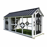 Walk-In Chicken Coop Built for Everyday Functionality, Solid Wood Frame, Metal Roof, Walk-In Access